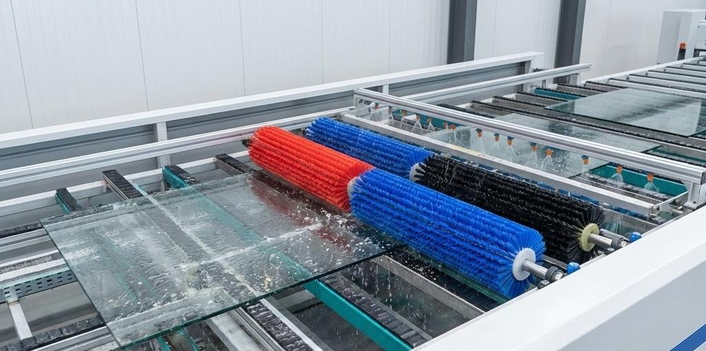 Glass washing and steel plate cleaning lines
