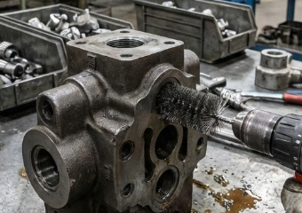 Hydraulic blocks and tube-end deburring